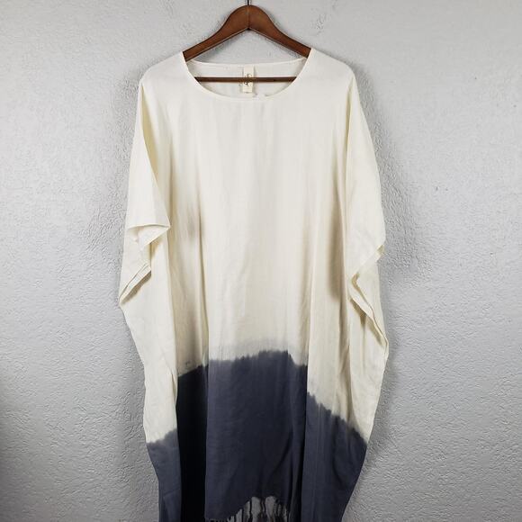 NEW! Lalay Ombre Poncho Adult White Grey OS - Picture 2 of 5